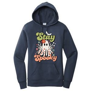 Retro Stay Spooky Ghost Print Gift Women's Pullover Hoodie