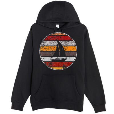 Retro Smooth Sailing Vintage Sailboat Vacation Island Premium Pullover Hoodie