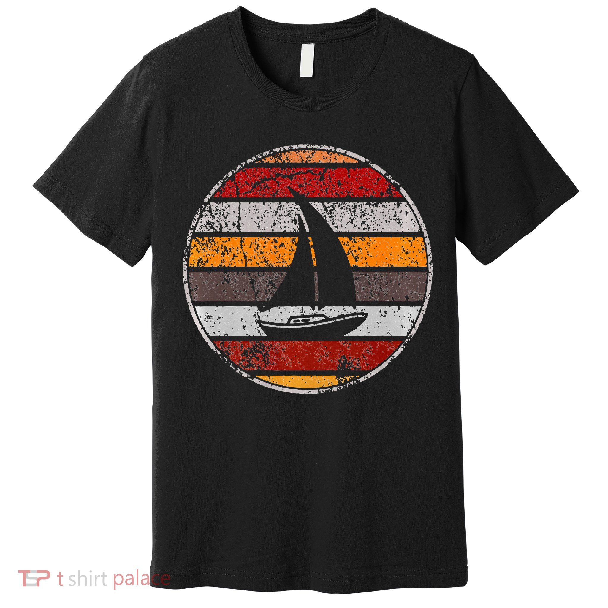 Retro Smooth Sailing Vintage Sailboat Vacation Island Premium T-Shirt