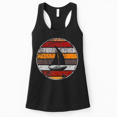 Retro Smooth Sailing Vintage Sailboat Vacation Island Womens Tank Top