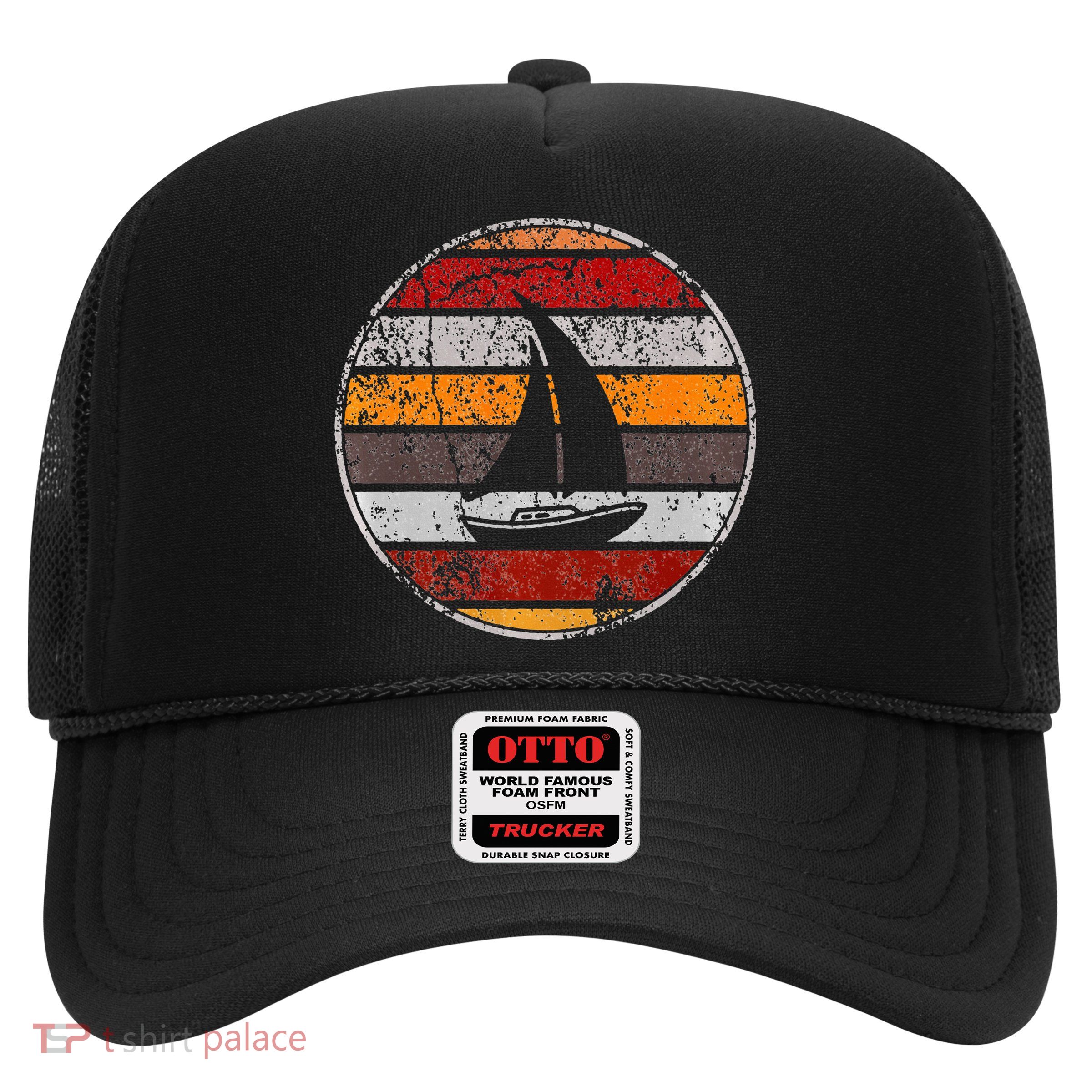 Retro Smooth Sailing Vintage Sailboat Vacation Island Trucker Hat