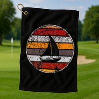 Retro Smooth Sailing Vintage Sailboat Vacation Island Golf Towel