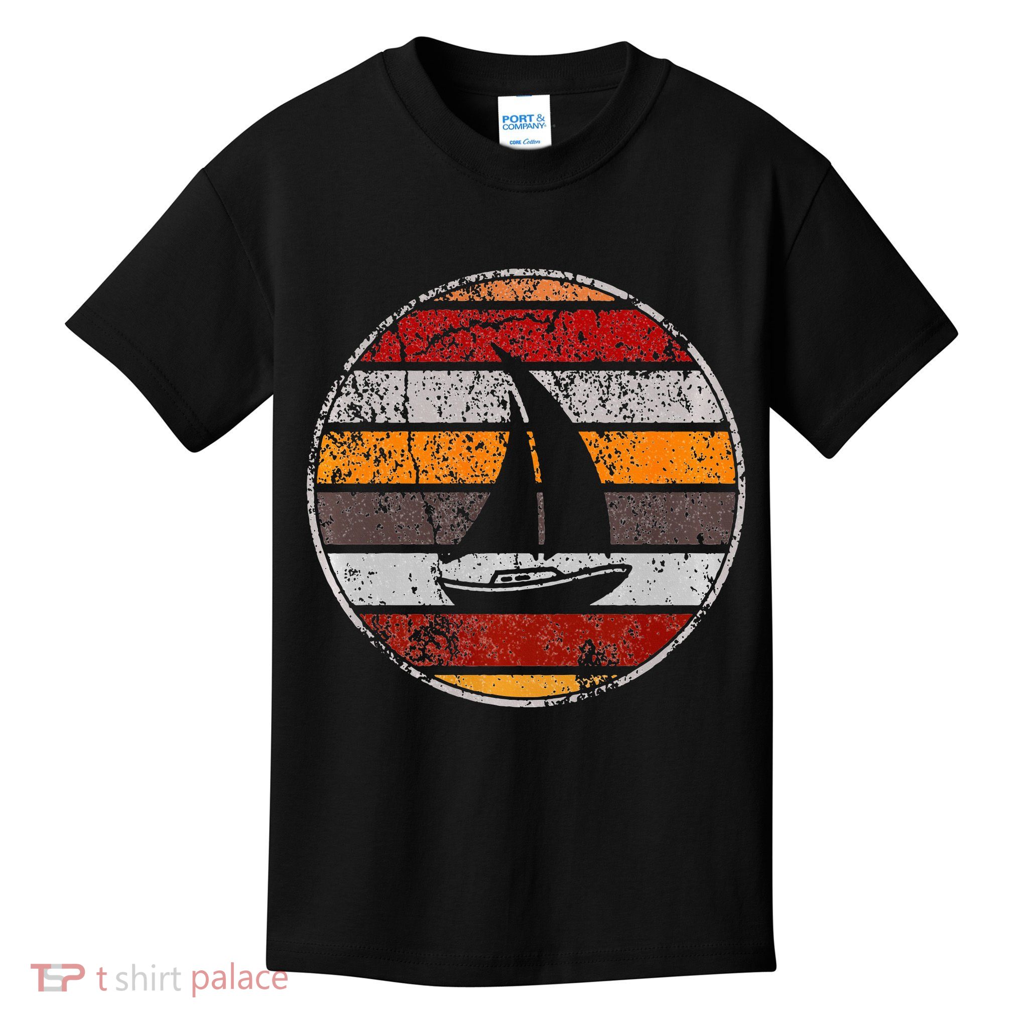 Retro Smooth Sailing Vintage Sailboat Vacation Island Kids T-Shirt