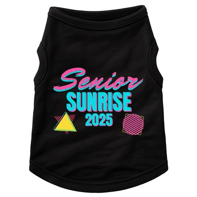 Retro Senior Sunrise 2025 High School 12th Twelfth Grade Doggie Tank