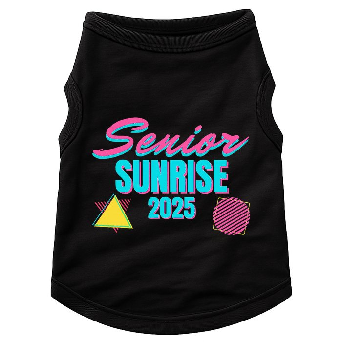 Retro Senior Sunrise 2025 High School 12th Twelfth Grade Doggie Tank