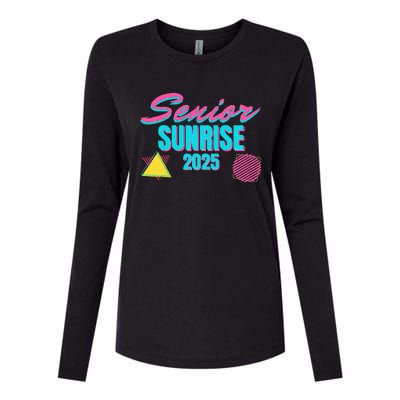 Retro Senior Sunrise 2025 High School 12th Twelfth Grade Womens Cotton Relaxed Long Sleeve T-Shirt