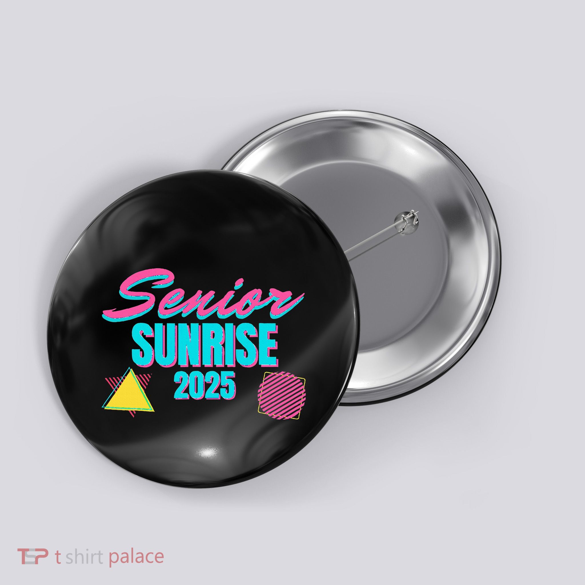 Retro Senior Sunrise 2025 High School 12th Twelfth Grade Button