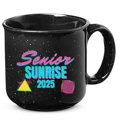 Retro Senior Sunrise 2025 High School 12th Twelfth Grade 15oz Campfire Ceramic Mug