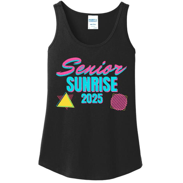 Retro Senior Sunrise 2025 High School 12th Twelfth Grade Ladies Essential Tank