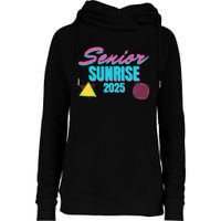 Retro Senior Sunrise 2025 High School 12th Twelfth Grade Womens Funnel Neck Pullover Hood