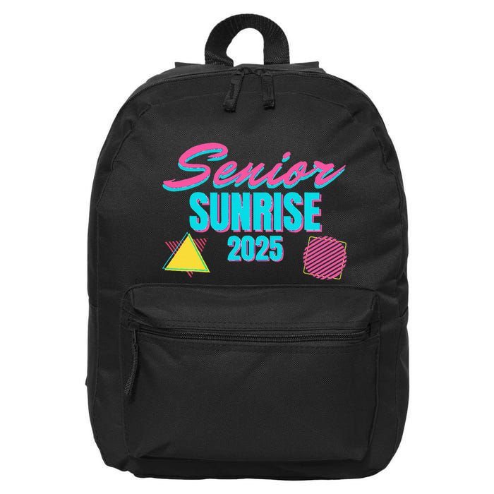 Retro Senior Sunrise 2025 High School 12th Twelfth Grade 16 in Basic Backpack