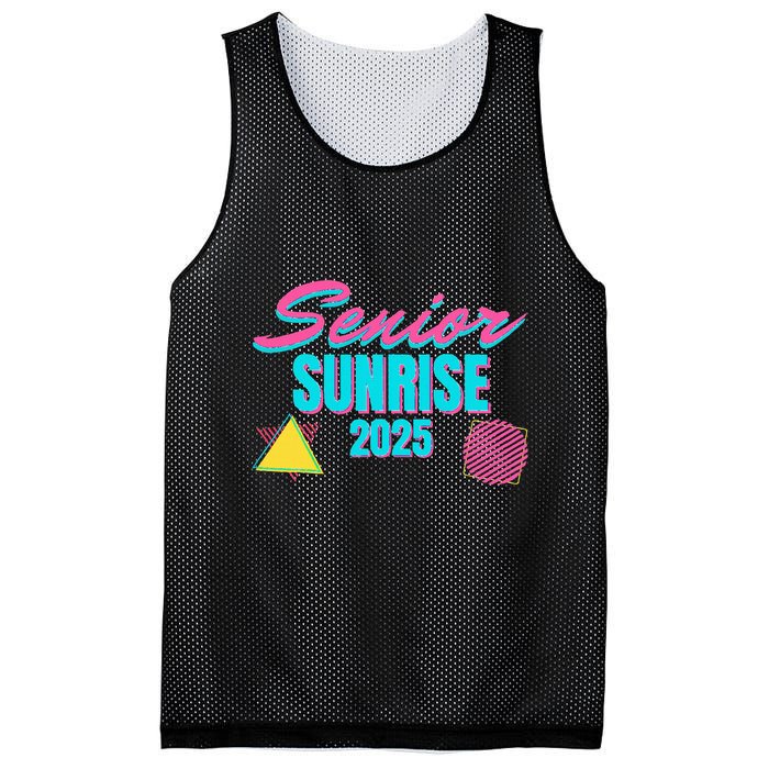 Retro Senior Sunrise 2025 High School 12th Twelfth Grade Mesh Reversible Basketball Jersey Tank