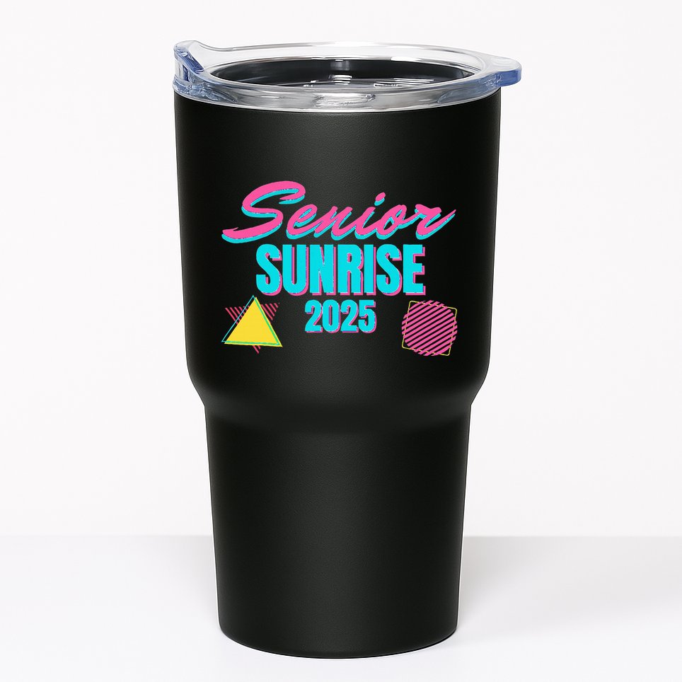 Retro Senior Sunrise 2025 High School 12th Twelfth Grade Tumbler