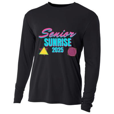 Retro Senior Sunrise 2025 High School 12th Twelfth Grade Cooling Performance Long Sleeve Crew