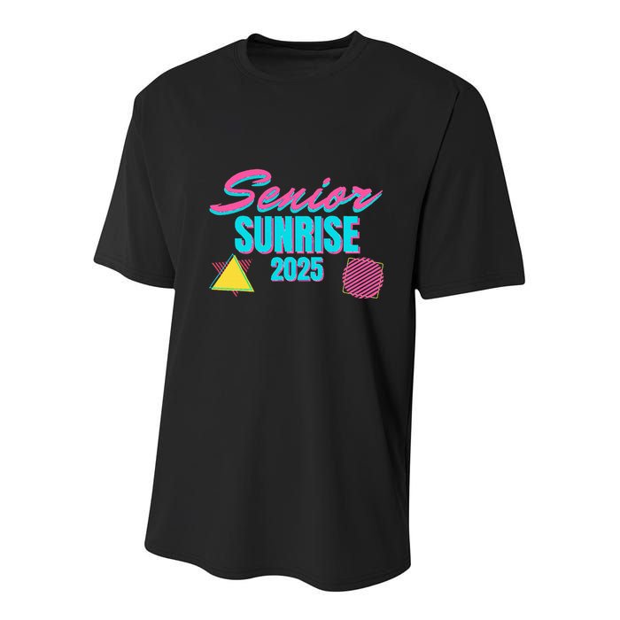Retro Senior Sunrise 2025 High School 12th Twelfth Grade Youth Performance Sprint T-Shirt