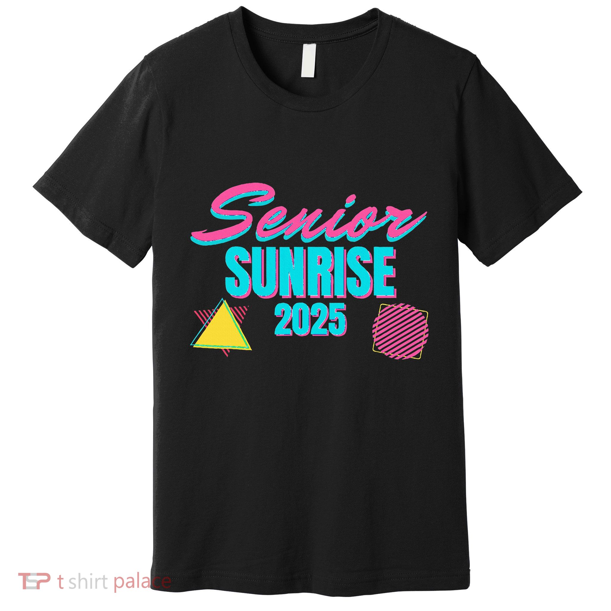 Retro Senior Sunrise 2025 High School 12th Twelfth Grade Premium T-Shirt
