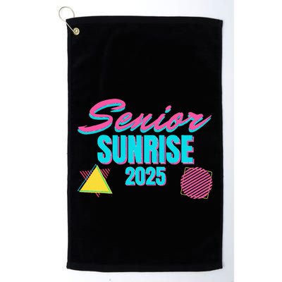 Retro Senior Sunrise 2025 High School 12th Twelfth Grade Golf Towel