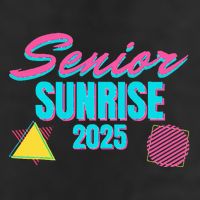 Retro Senior Sunrise 2025 High School 12th Twelfth Grade Golf Towel