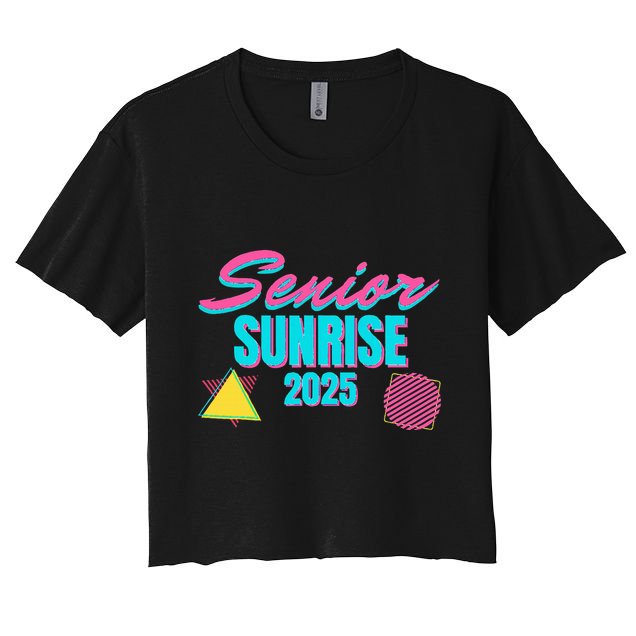 Retro Senior Sunrise 2025 High School 12th Twelfth Grade Crop Top