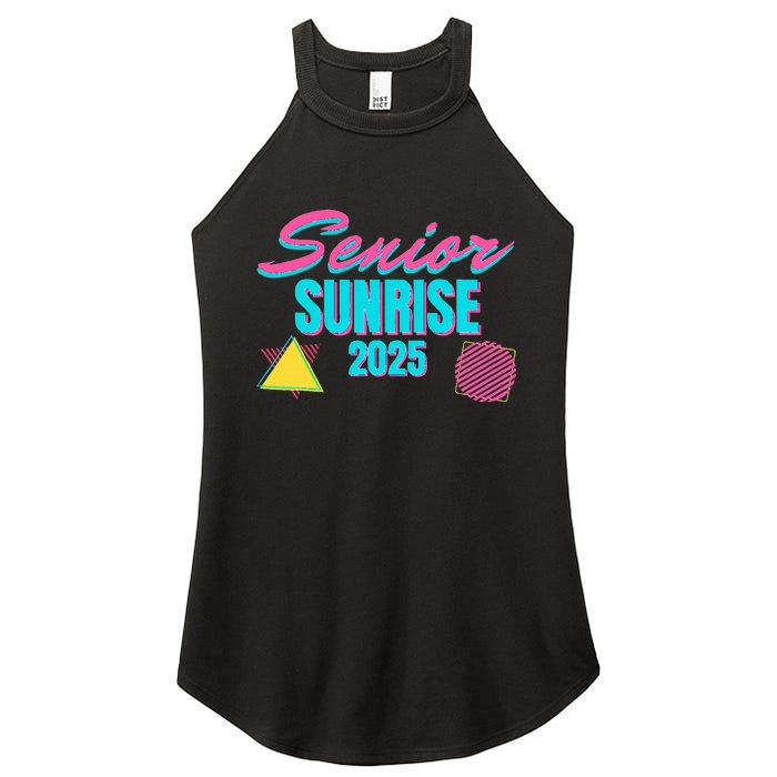 Retro Senior Sunrise 2025 High School 12th Twelfth Grade Women's Perfect Tri Rocker Tank