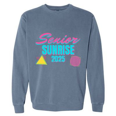 Retro Senior Sunrise 2025 High School 12th Twelfth Grade Garment-Dyed Sweatshirt