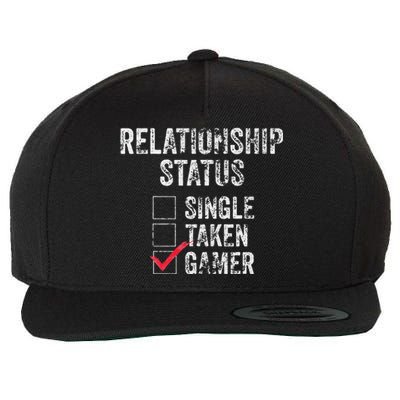 Relationship Status Single Taken Gamer Video Gamer Wool Snapback Cap