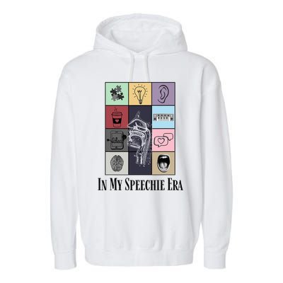 Retro Speech Therapist Slp Speech Therapy In My Speechie Era Garment-Dyed Fleece Hoodie