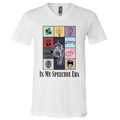 Retro Speech Therapist Slp Speech Therapy In My Speechie Era V-Neck T-Shirt