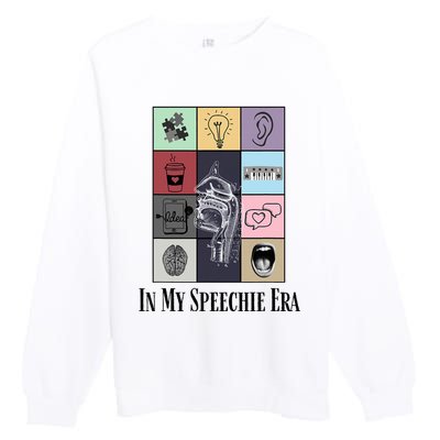 Retro Speech Therapist Slp Speech Therapy In My Speechie Era Premium Crewneck Sweatshirt