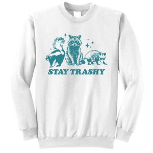 Retro Stay Trashy Funny Raccon Meme Sweatshirt