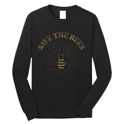 Retro Save The Bees Apiary Bee Beekeeper Earth Day Long Sleeve Shirt