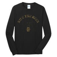 Retro Save The Bees Apiary Bee Beekeeper Earth Day Tall Long Sleeve T-Shirt