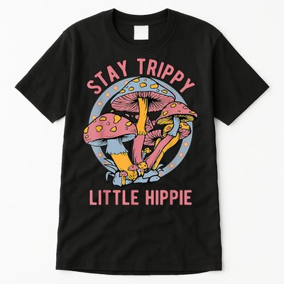 Retro Stay Trippy Little Hippie Groovy Cottagecore Mushroom Tall T-Shirt