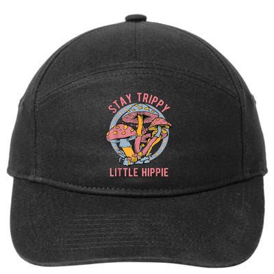 Retro Stay Trippy Little Hippie Groovy Cottagecore Mushroom 7-Panel Snapback Hat