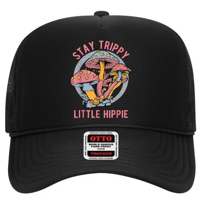 Retro Stay Trippy Little Hippie Groovy Cottagecore Mushroom Trucker Hat