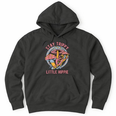 Retro Stay Trippy Little Hippie Groovy Cottagecore Mushroom Hoodie