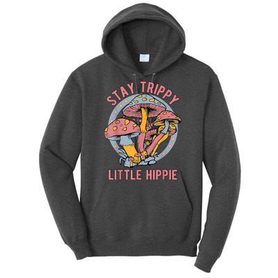Retro Stay Trippy Little Hippie Groovy Cottagecore Mushroom Tall Hoodie