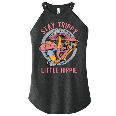 Retro Stay Trippy Little Hippie Groovy Cottagecore Mushroom Women's Perfect Tri Rocker Tank