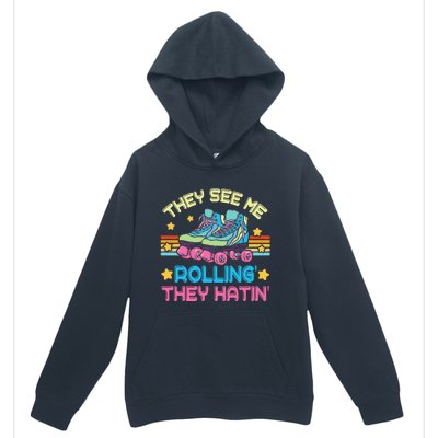 Roller Skating They See Me Rollin They Hatin Skater Skate Urban Pullover Hoodie