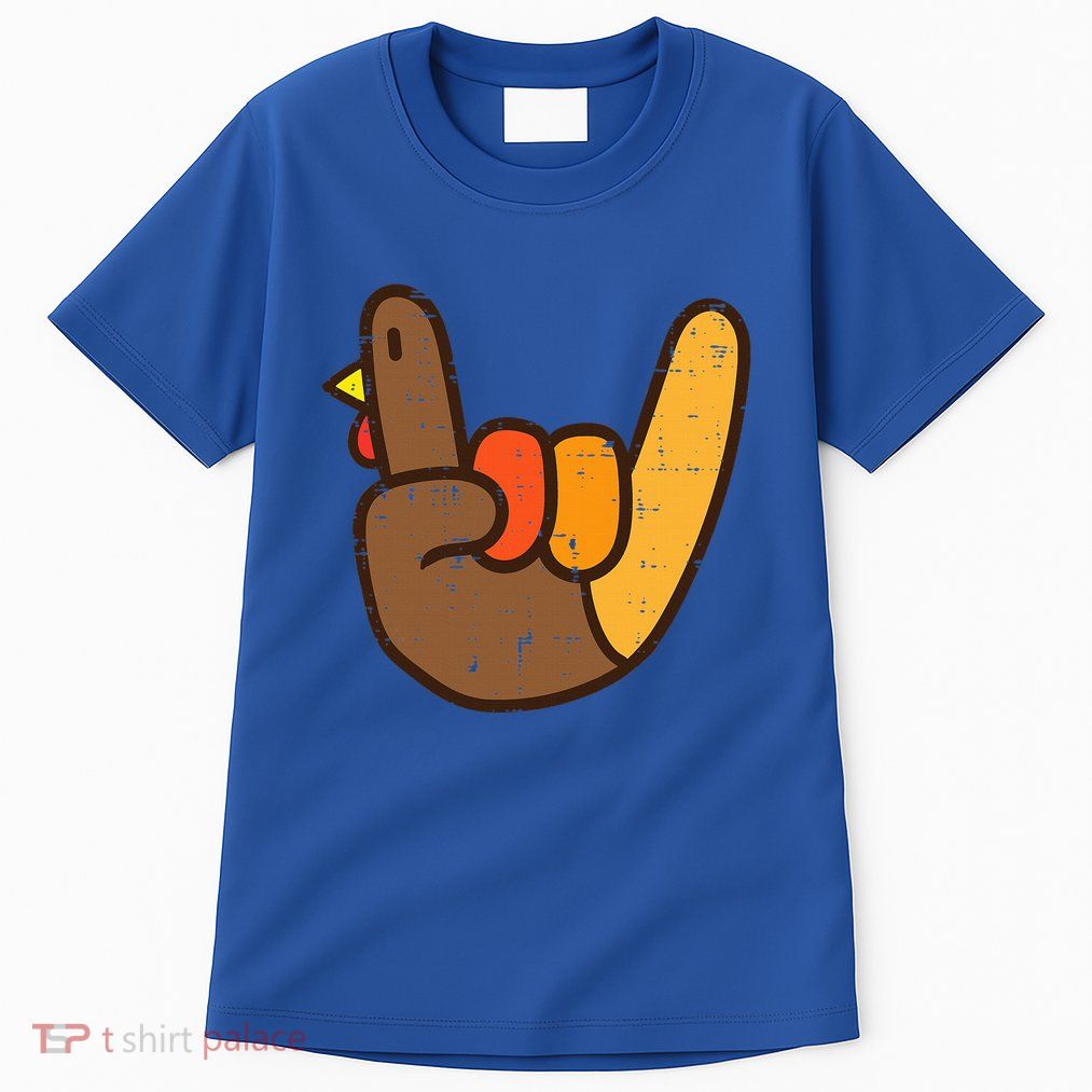 Rock Sign Turkey Hand Cool Thanksgiving Metal Punk Tall T-Shirt