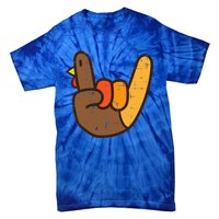 Rock Sign Turkey Hand Cool Thanksgiving Metal Punk Tie-Dye T-Shirt