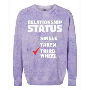 Relationship Status Third Wheel Funny Single Humor Lover Colorblast Crewneck Sweatshirt