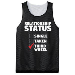 Relationship Status Third Wheel Funny Single Humor Lover Mesh Reversible Basketball Jersey Tank