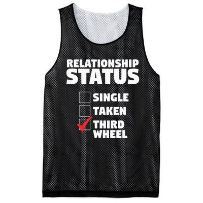 Relationship Status Third Wheel Funny Single Humor Lover Mesh Reversible Basketball Jersey Tank