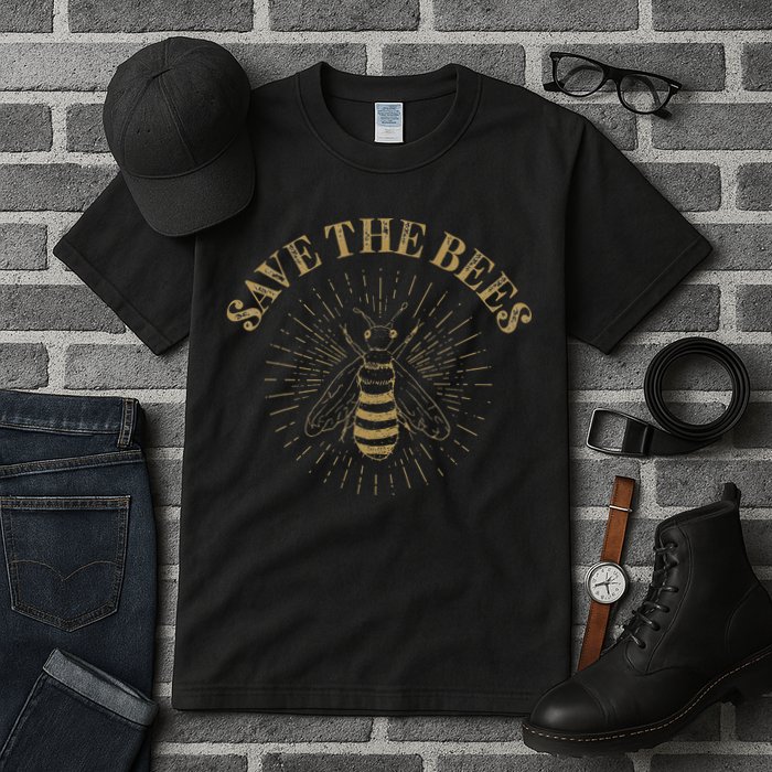 Retro Save the Bees Apiary Bee Beekeeper Earth Day Tall T-Shirt
