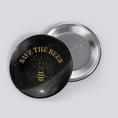 Retro Save the Bees Apiary Bee Beekeeper Earth Day Button