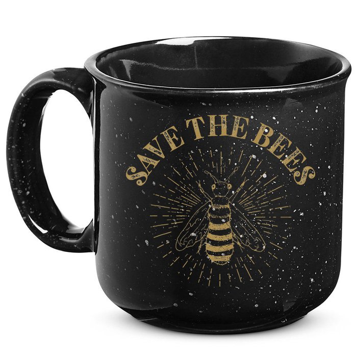 Retro Save the Bees Apiary Bee Beekeeper Earth Day 15oz Campfire Ceramic Mug
