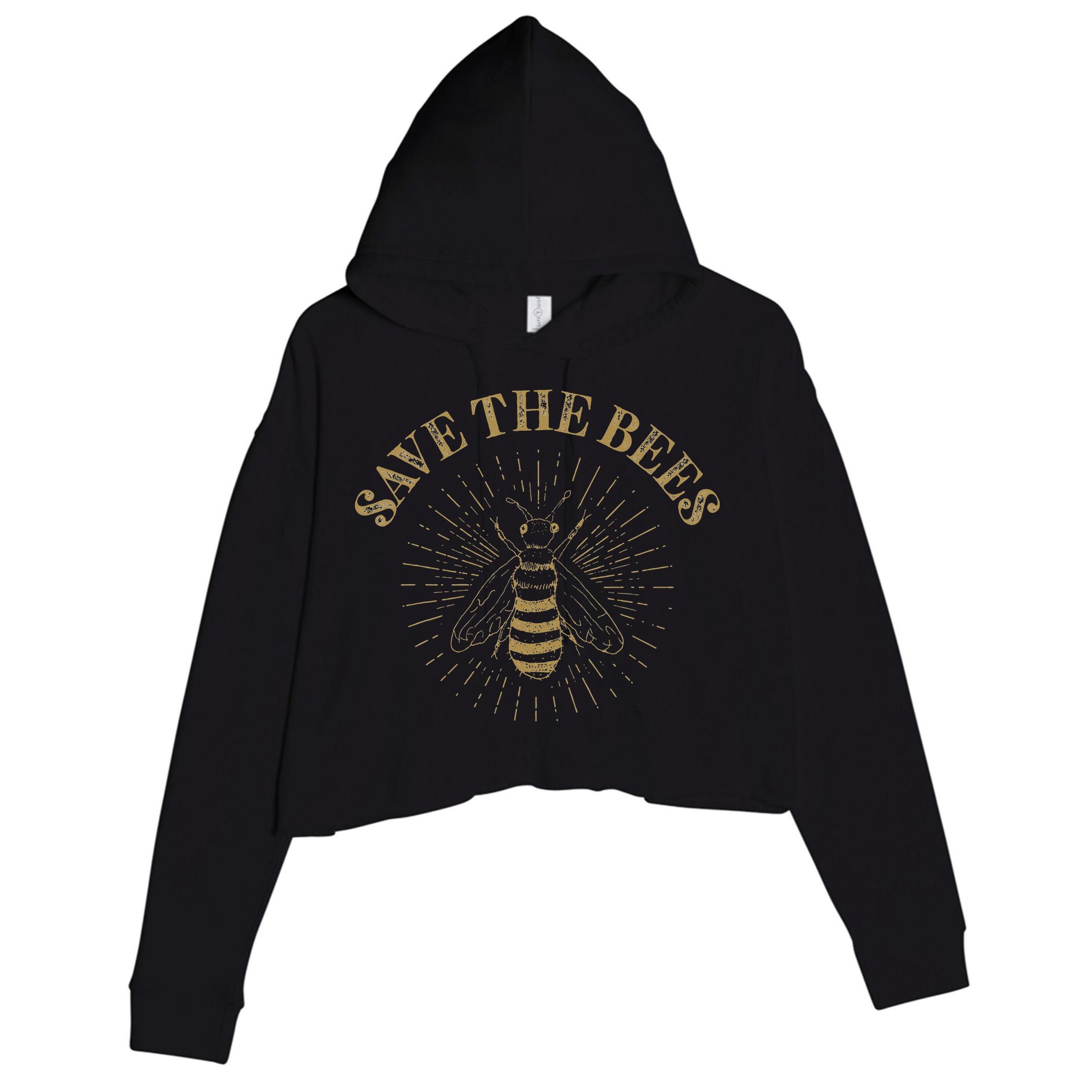 Retro Save the Bees Apiary Bee Beekeeper Earth Day Crop Fleece Hoodie