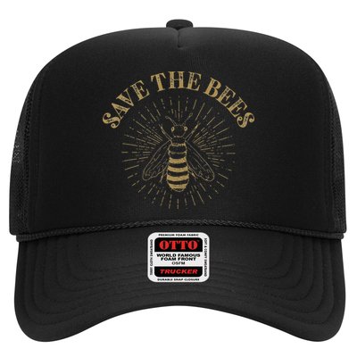 Retro Save the Bees Apiary Bee Beekeeper Earth Day Trucker Hat
