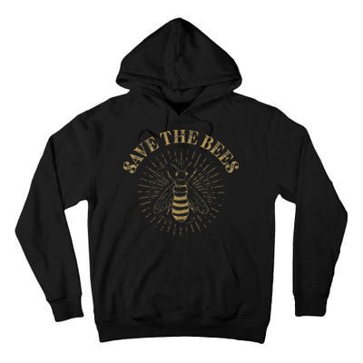 Retro Save the Bees Apiary Bee Beekeeper Earth Day Tall Hoodie